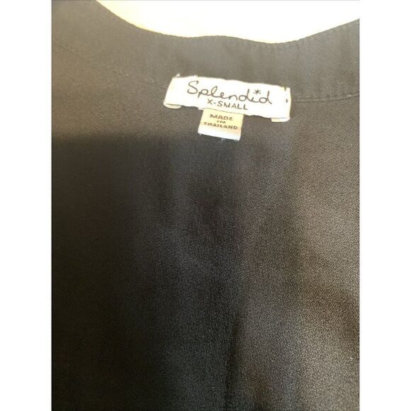 Splendid Womens Solid Black Fringe Tank Mini Dress Xs - Picture 3 of 4